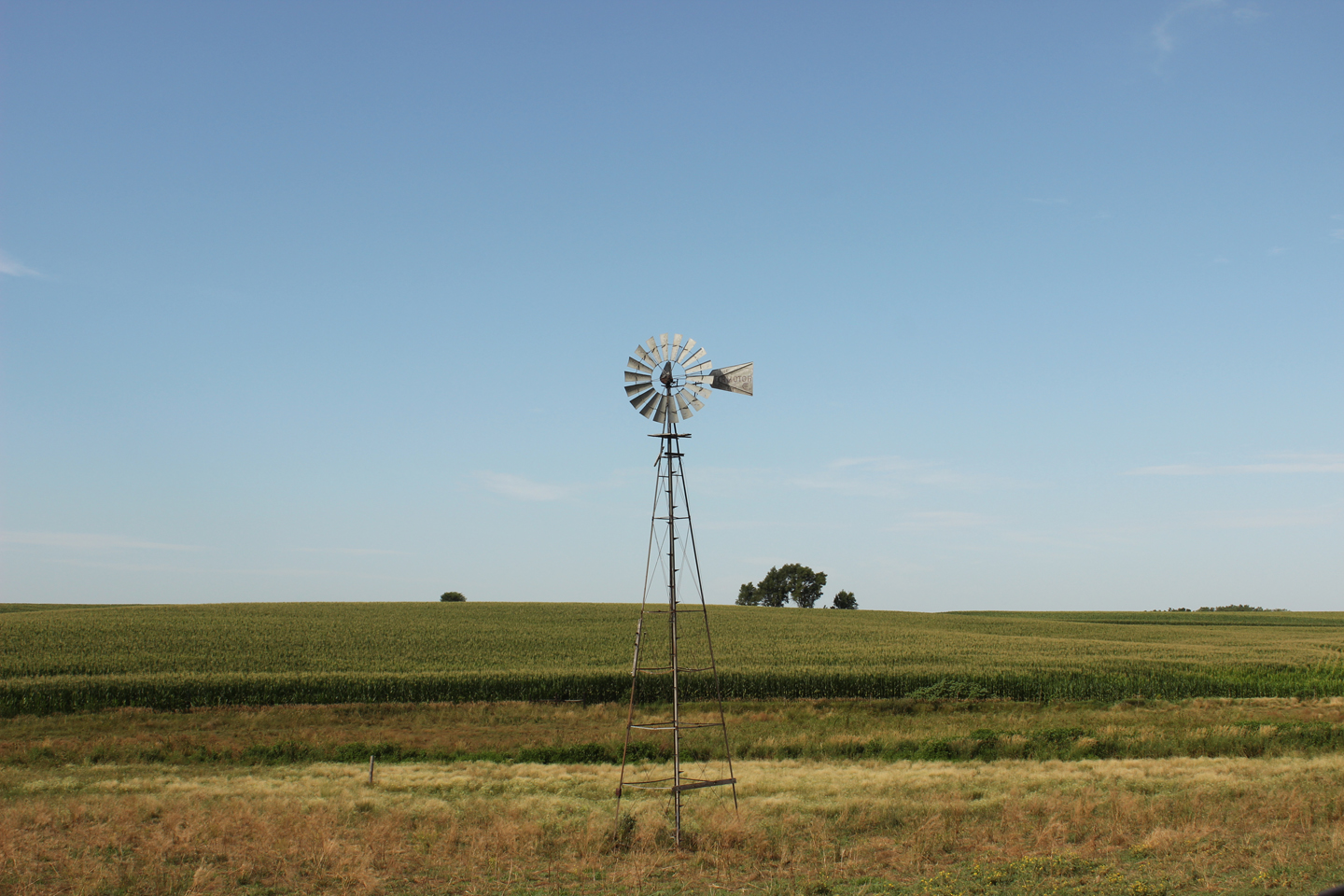 a windmill in a Nebraska prairie