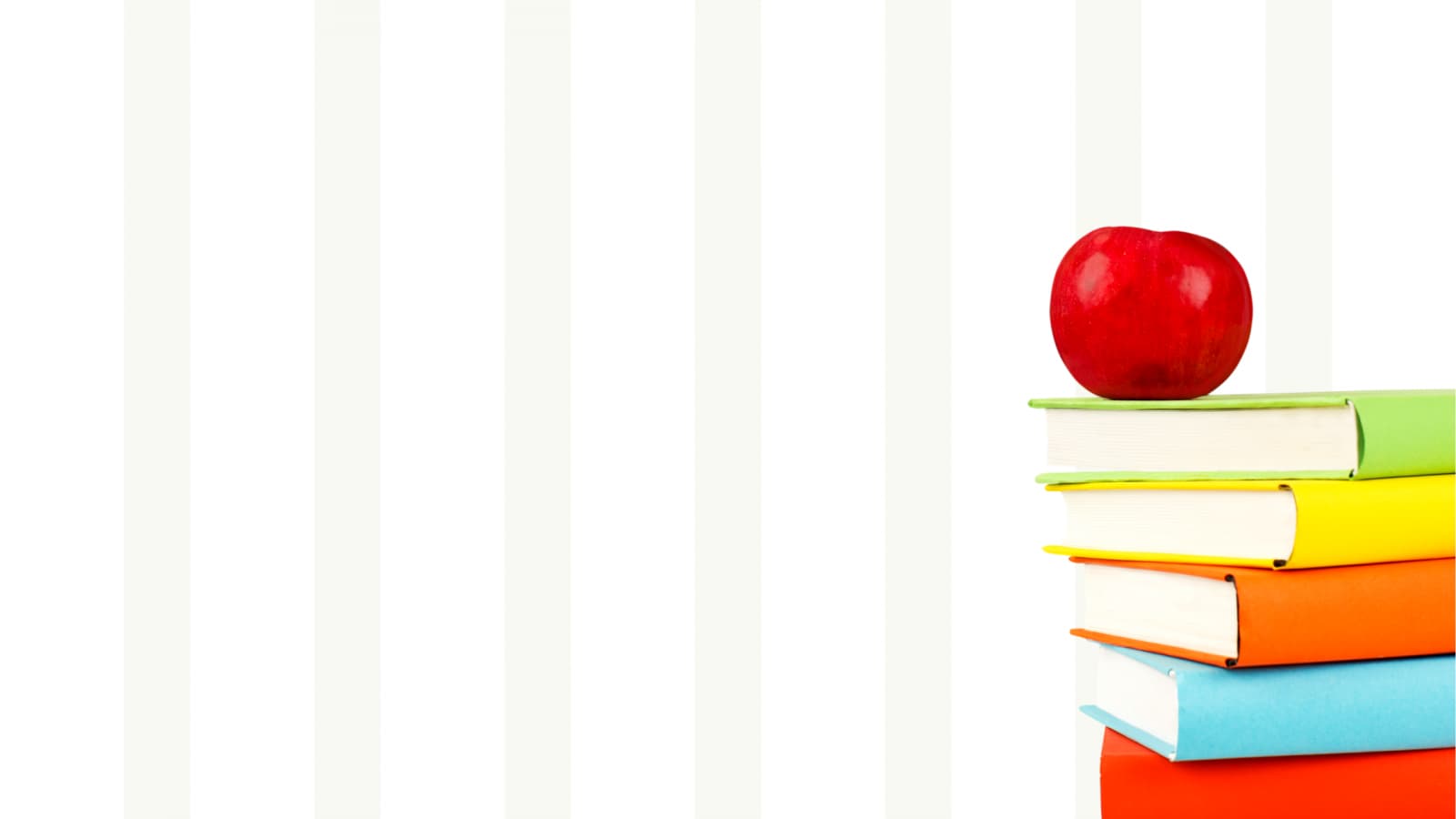 General background, books and apple.