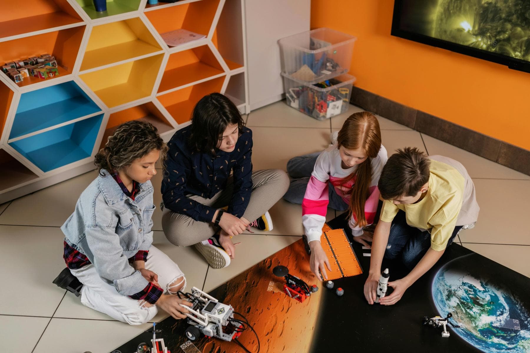 Youth participating in a Robot Expansion Event