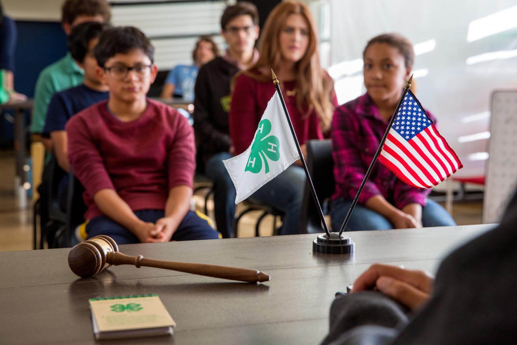 Youth participating in a 4-H Club Meeting.