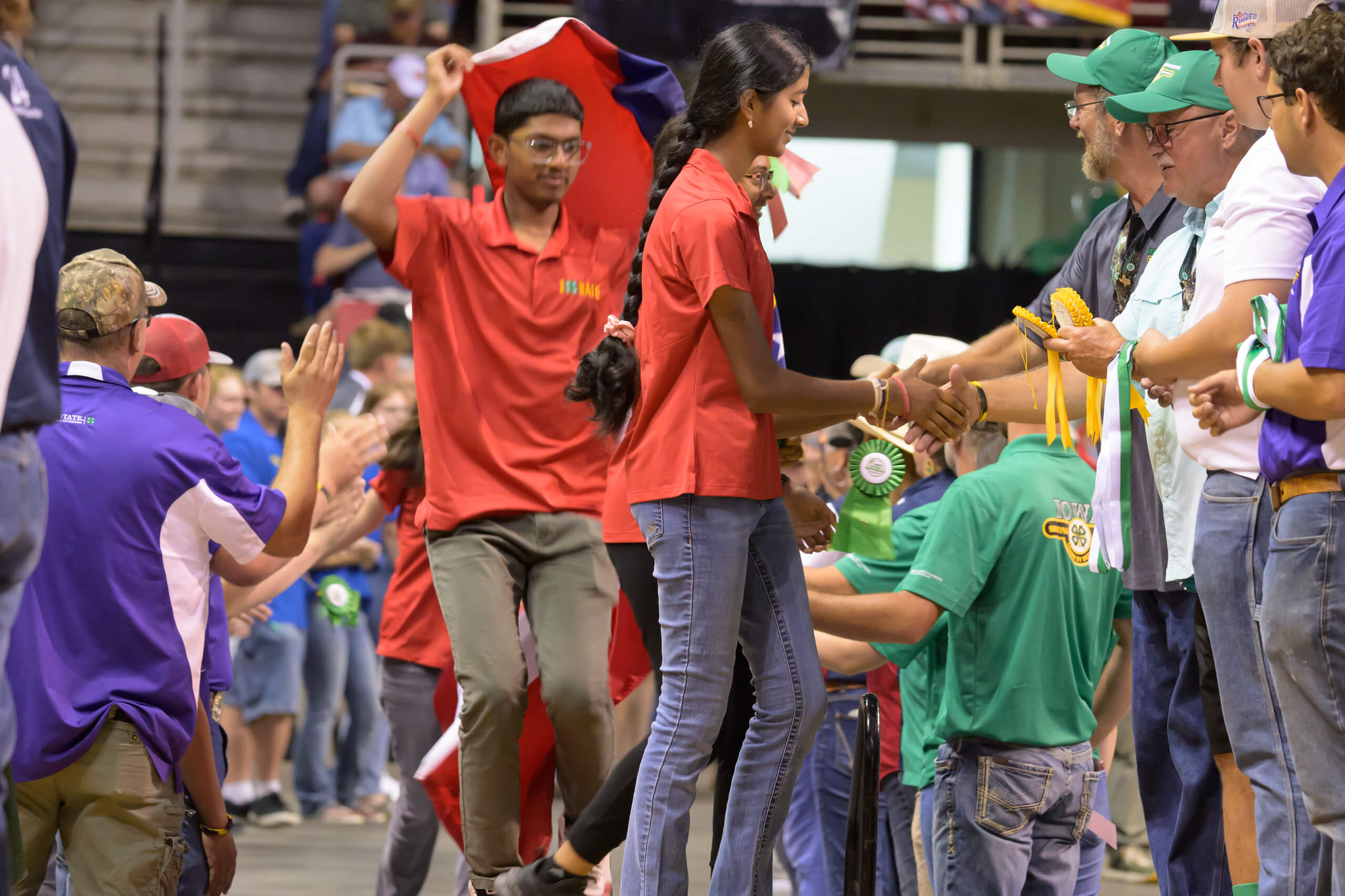 Youth participants receiving awards at the 4-H Shooting Sports National Championships.