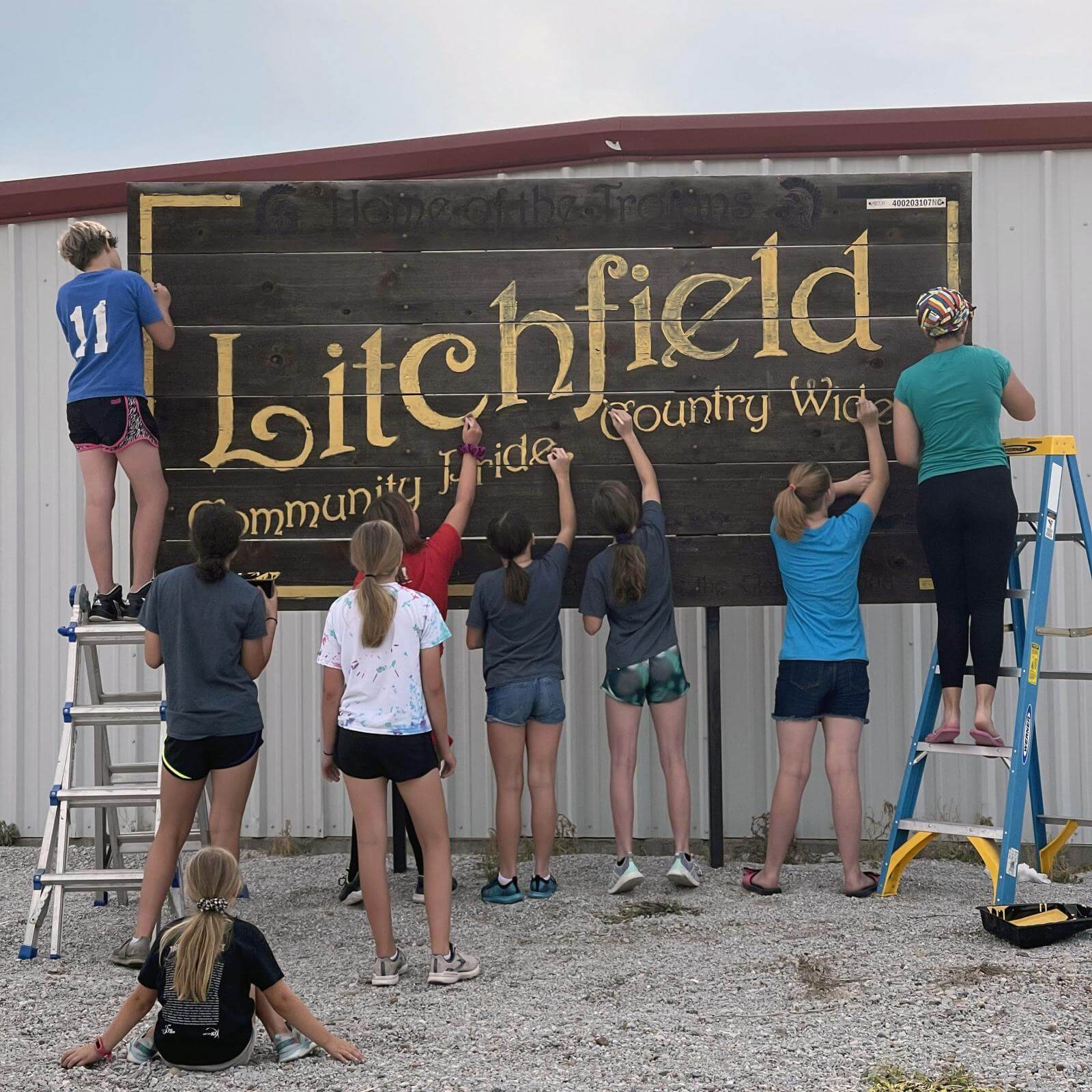 Youth participating in a community service event.