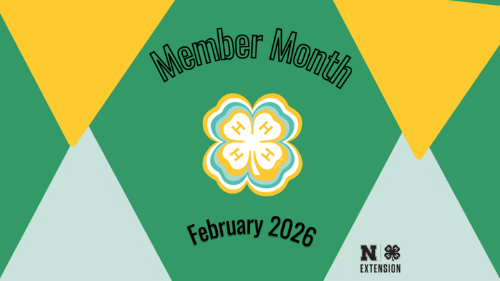 Nebraska 4-H Member Month graphic with 4-H emblem