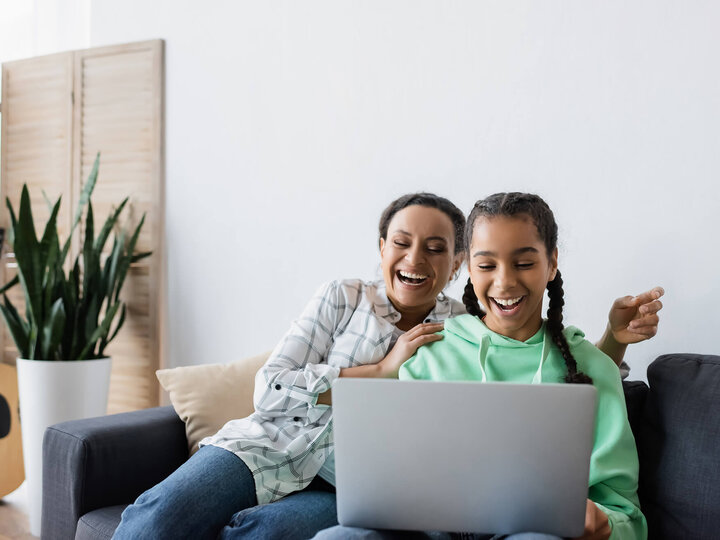 Family participating in a Virtual 4-H educational experience.