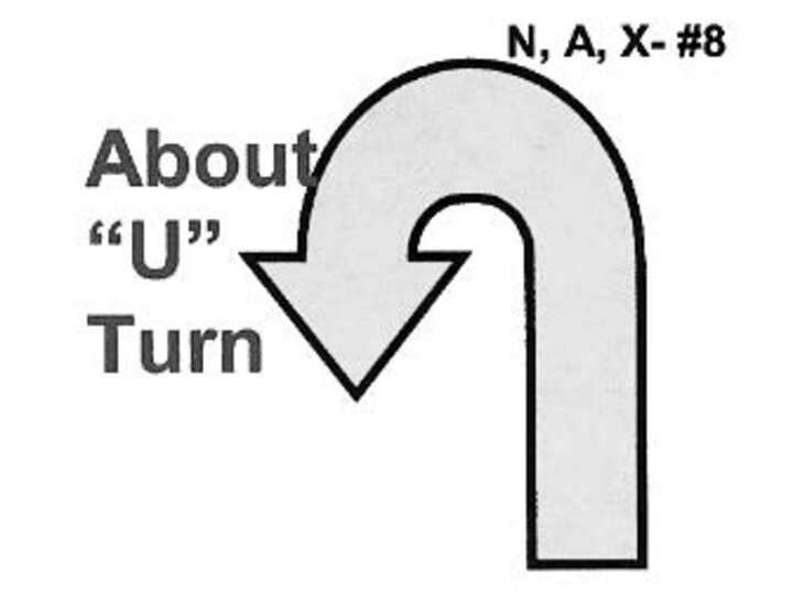 Graphic of the about "u" turn sign