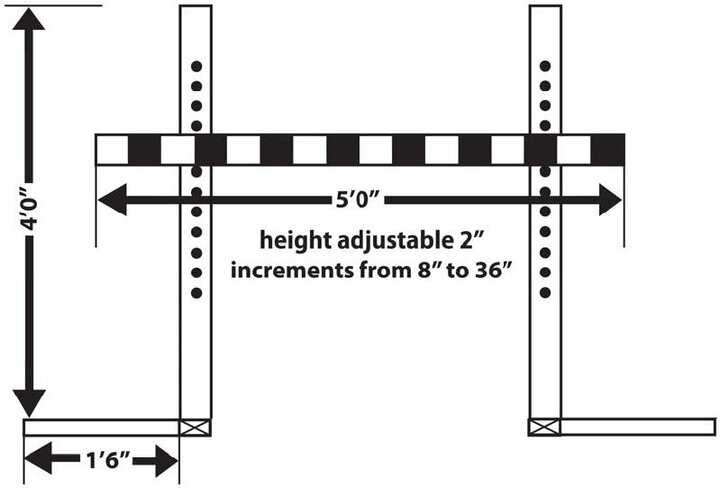 Graphic of the suggested construction of bar jump 