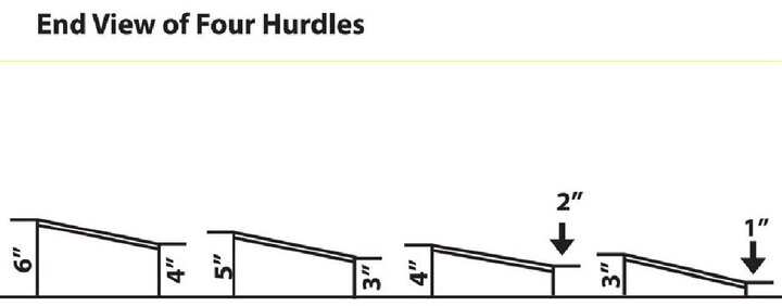 Graphic of the suggested construction of broad jump from the end view