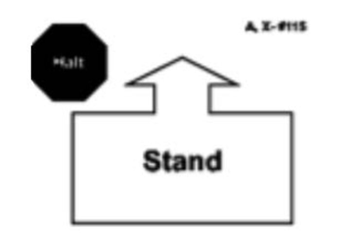 Graphic of the halt-stand sign