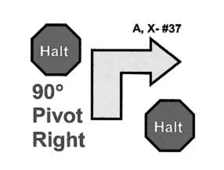 Graphic of the halt-90 degree pivot right-halt sign