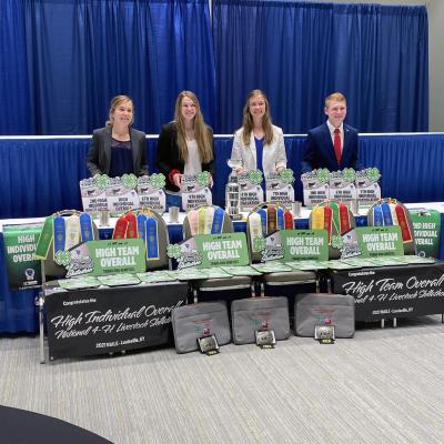 The Nebraska 4-H livestock skillathon team from Buffalo County received 1st place overall at the national 4-H contest.